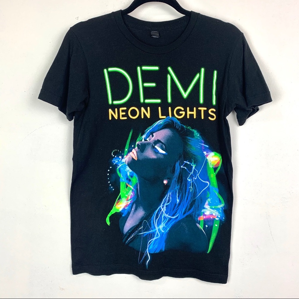Demi Lovato• Graphic concert  tee neon lights